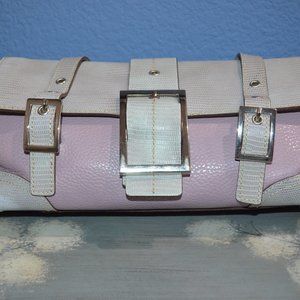 MAXX New York Two Tone Pebbled Leather Shoulder Satchel, Lavender
